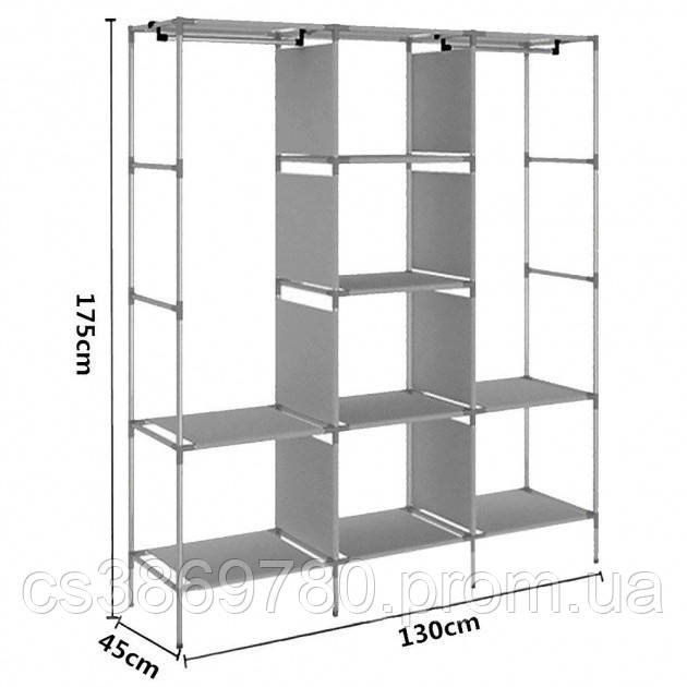 Тканевый шкаф Storage Wardrobe 88130, шкаф на три секции 130*45*175 - фото 4 - id-p2007499366