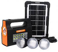 Оригинальный Фонарь с лампочками Yobolife LM-3605, 6000mAh Power bank, 3шт лампы, солнечная панель