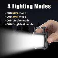 Трендовый Фонарик карабин cob rechargeable keychain light