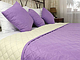 Гарне полуторне покривало 150х212 стьобане мікрофібра двостороннє, покривало стьобане бузкове однотонне шикарне, фото 9
