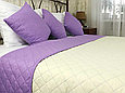 Гарне полуторне покривало 150х212 стьобане мікрофібра двостороннє, покривало стьобане бузкове однотонне шикарне, фото 8