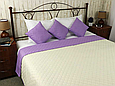 Гарне полуторне покривало 150х212 стьобане мікрофібра двостороннє, покривало стьобане бузкове однотонне шикарне, фото 10