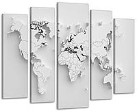 Модульная картина Карта мира Art-352_5 ( 80х118см ) с лаковым покрытием