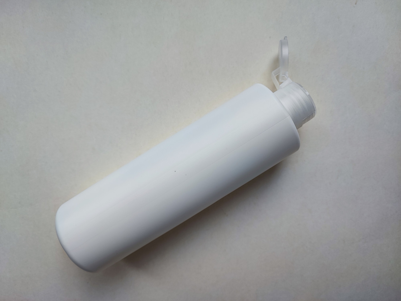 250 мл/24мм Поліетилен, HDPE білий ЦИЛІНДР з кришкою прозорою фліп-топ 24 мм, флакон круглий, пластиковий, пластмасовий