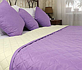 Гарне полуторне покривало 150х212 стьобане мікрофібра двостороннє, покривало стьобане бузкове однотонне шикарне, фото 7