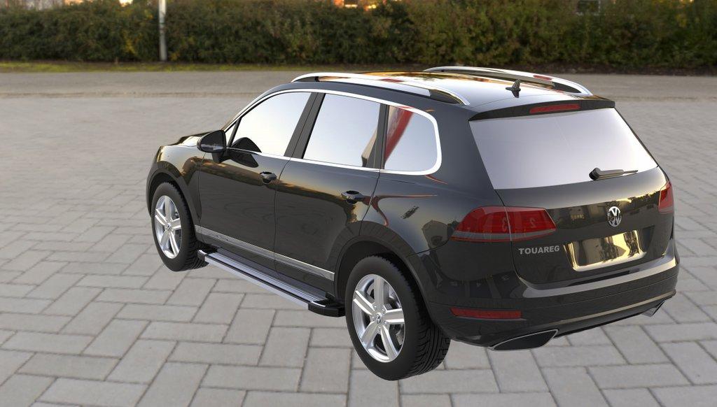 Бокові пороги Rainbow (2 шт., алюміній) для Volkswagen Touareg 2010-2018 рр