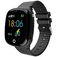 Детские умные смарт часы-телефон с GPS Smart Baby Watch Hw11 Original Aqua Plus с водозащитой черные UB арт.