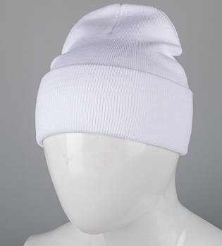 Базова подвійна шапка з відворотом (23205), Білий