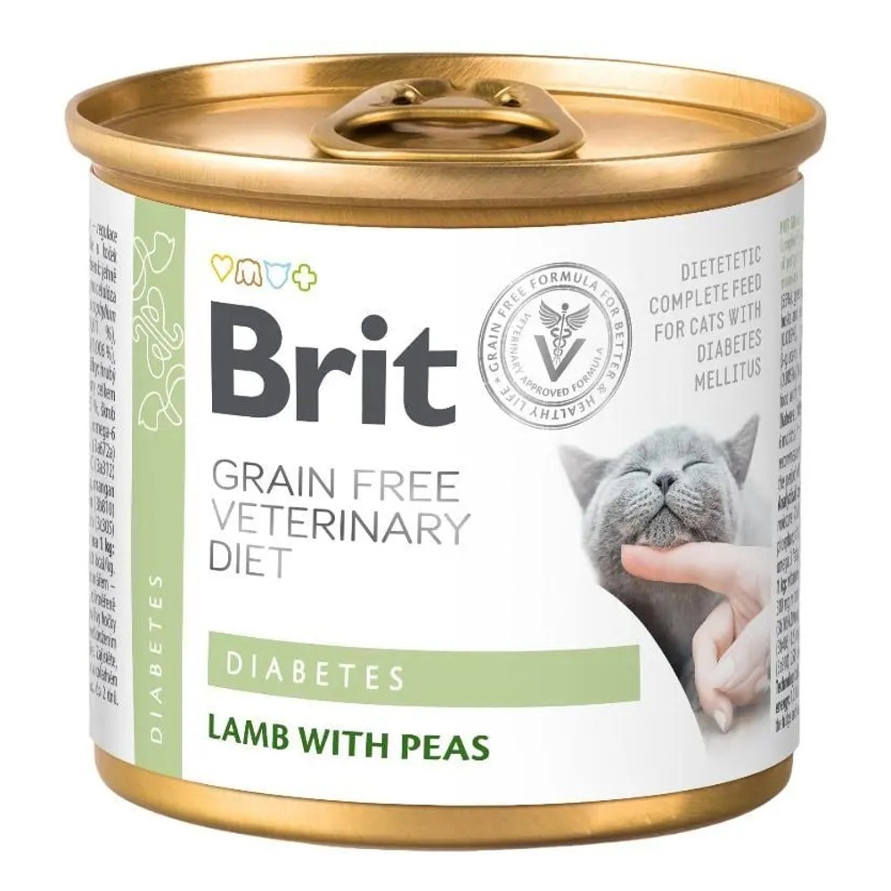 Brit VD Diabets Cat Cans для кішок з ягням та горохом 200 г