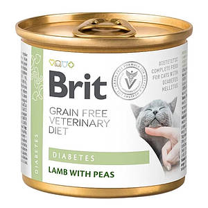 Brit VD Diabets Cat Cans для кішок з ягням та горохом 200 г