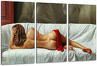 Модульная картина Девушка (53x100см) Аrt-141_3А с лаковым покрытием
