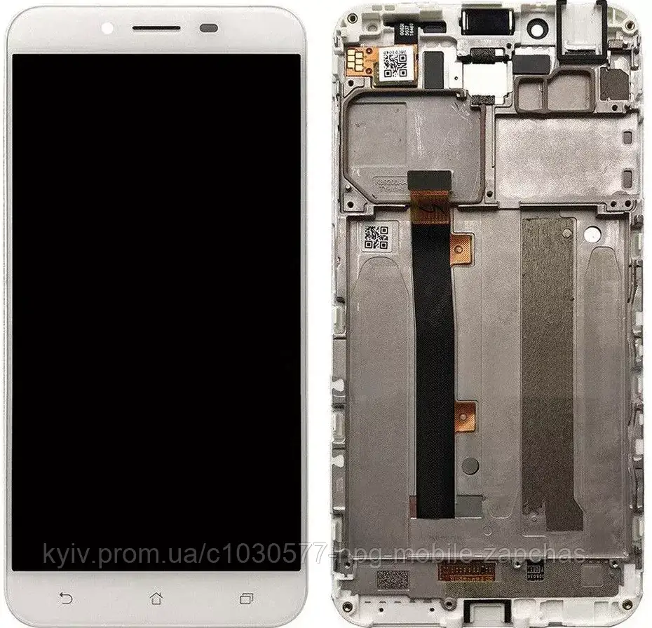 Дисплей Asus ZenFone 3 ZC553KL модуль у зборі (екран та сенсор) з рамкою, оригінал, білий, фото 1