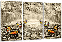 Модульная картина Осенний парк Аrt-102_3А 100х150 см с лаковым покрытием