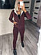 Жіночий ТЕПЛИЙ спортивний костюм трехнитка з начосом+хутро в кофті, фото 2
