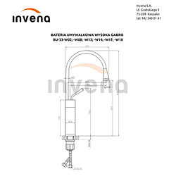 Змішувач для умивальника високий Invena STONE білий/хром BU-03-W02
