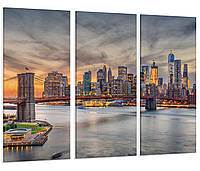 Модульная картина Огни города Ню-Йорка Art-83_XXL с лаковым покрытием