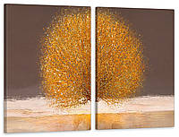 Модульная картина в гостиную / спальню Золоте дерево TLV-2_113 70x102 см с лаковым покрытием