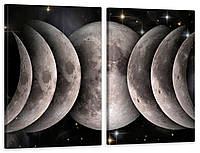 Модульная картина в гостиную / спальню Місяць TLV-2_133 70x102 см с лаковым покрытием