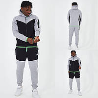 Чоловічий костюм спортивний сіро-чорний Nike Tech fleece grey&black / Мужской спортивный костюм