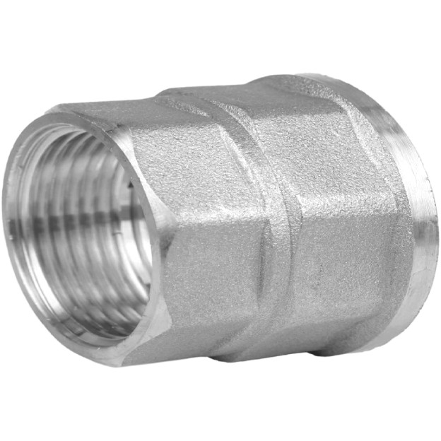 Муфта редукційна нікельована 1/2″ВРх 3/8″ВР штампована восьмигранна А0343А(нк) VA