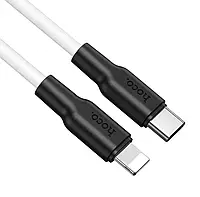 Кабель Type-C - Lightning Hoco X21 Plus Silicone PD 20 W 3A/1m White-Black