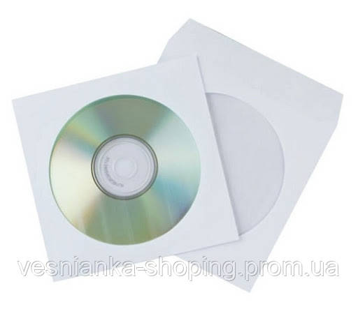 Конверт білий з віконечком для CD