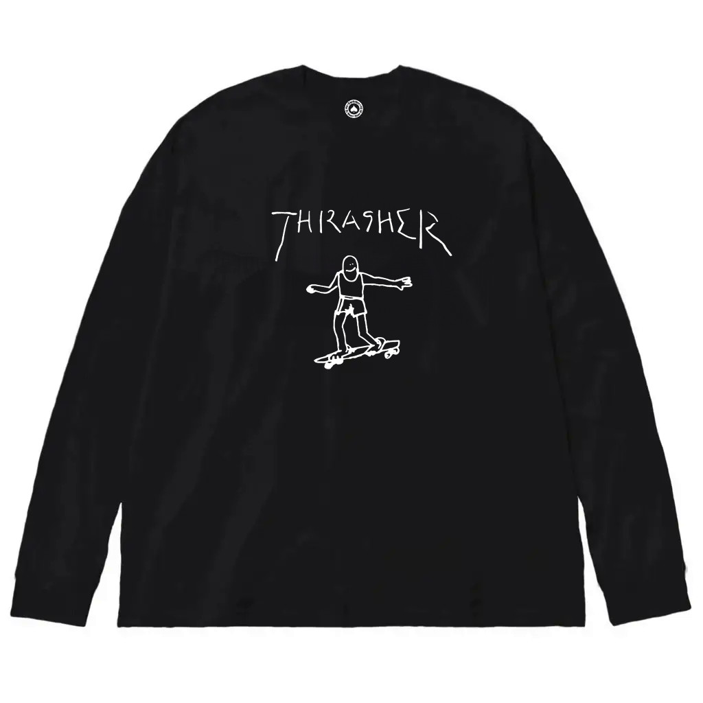 Чорний лонгслів Thrasher Gonz Logo унісекс Трешер Трешер
