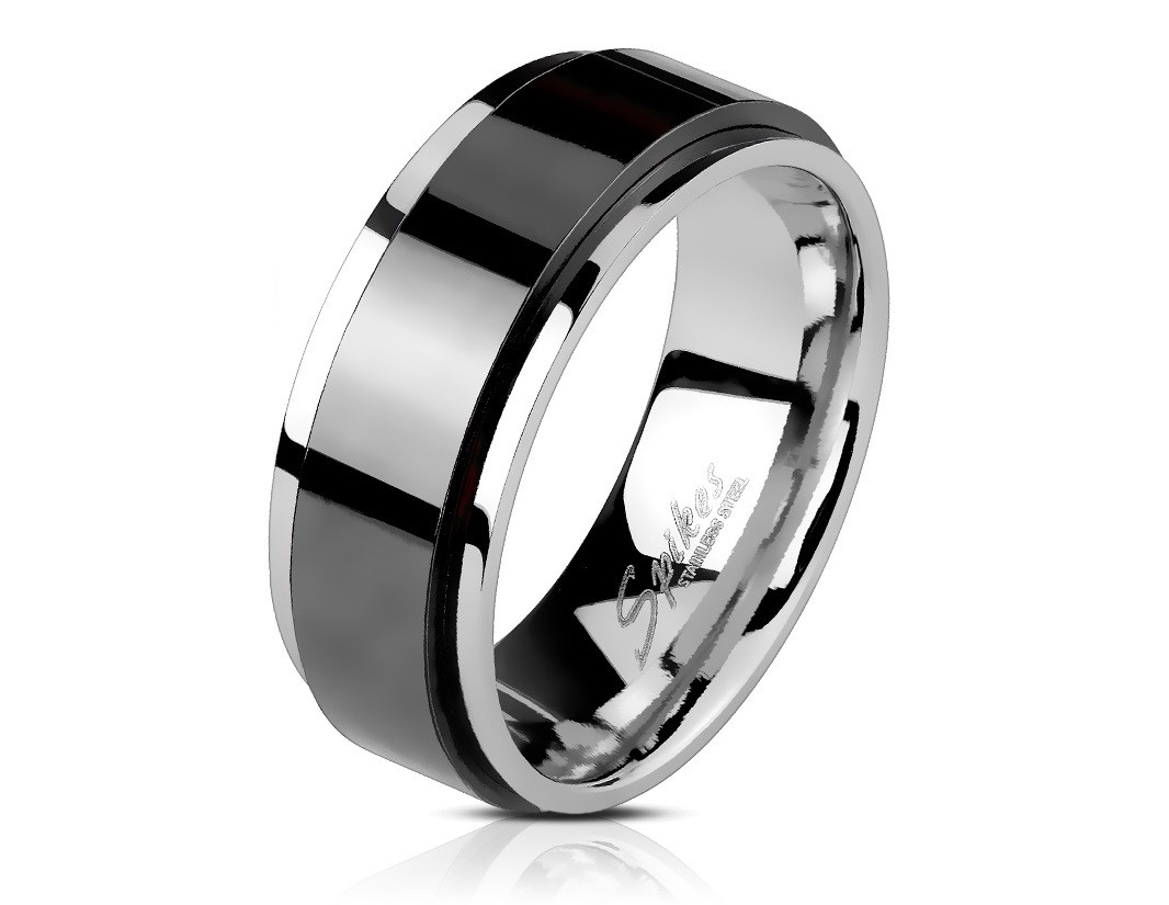 Чоловіче чорне кільце Spikes R-H1658, р. 19, 20, 20.5, 21.5, 22, 23, фото 1