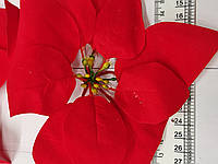Декоративна квітка пуансентії 20см. Червона бархатна