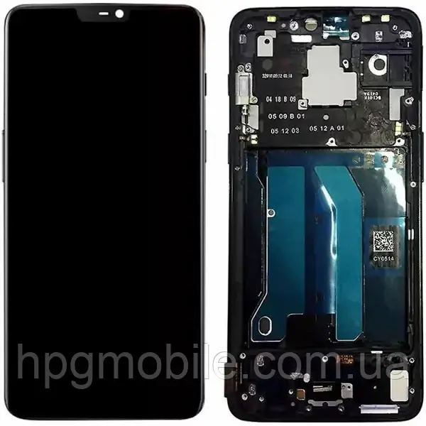 Дисплей для OnePlus 6 (A6000/A6003) OLED модуль (екран та сенсор) оригінал, Чорний, фото 1