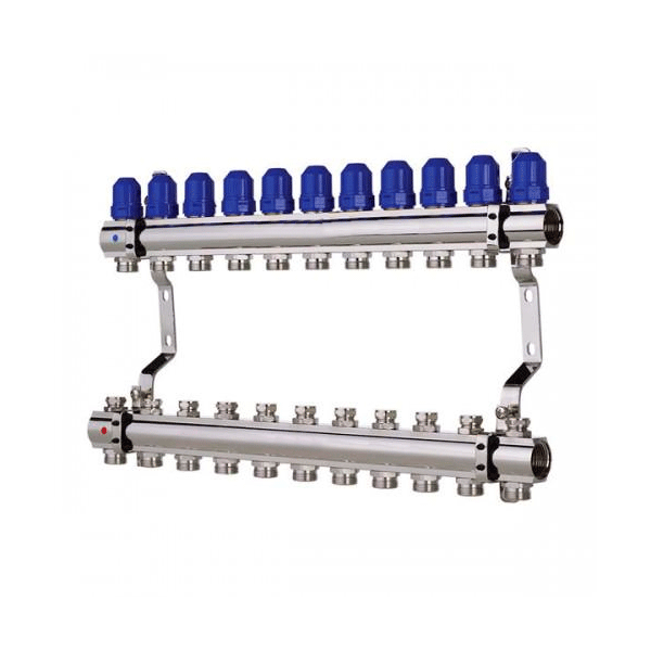 Колекторна балка для опалення (пара) на 11 контурів.