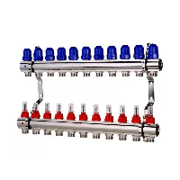 Колекторна балка для теплої підлоги (пара) на 11 контурів.