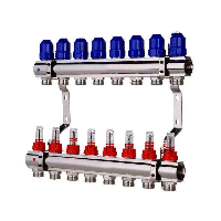 Колекторна балка для теплої підлоги (пара) на 8 контурів.