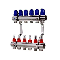 Колекторна балка для теплої підлоги (пара) на 6 контурів.