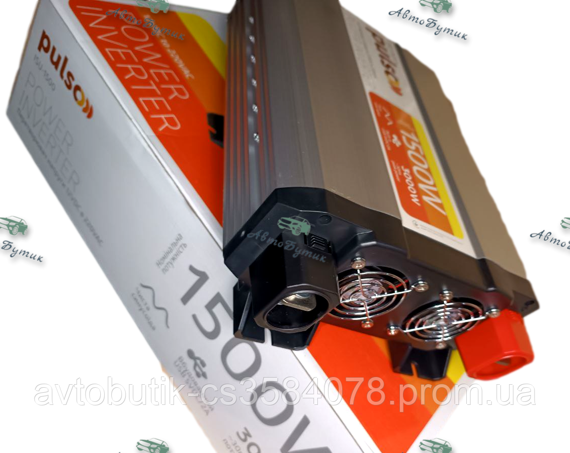 Інвертор Перетворювач напруги 24V 220V 1500W Мод. синусоїда, фото 1