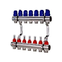 Колекторна балка для теплої підлоги (пара) на 7 контурів.