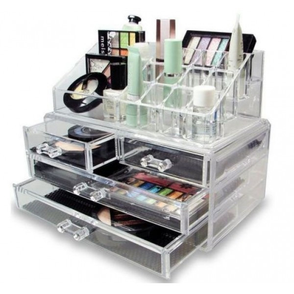 Уцінка! Є тріщини на корпусі. Органайзер для косметики Cosmetic Storage Box (Акриловий) 4 Drawer iC227