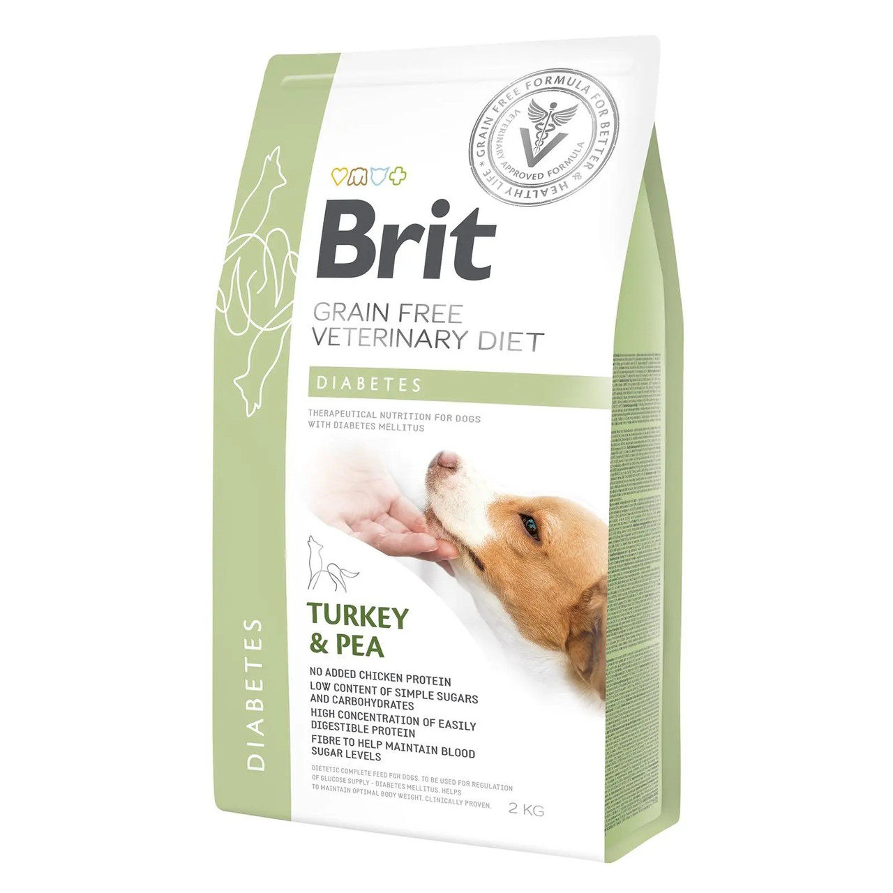 Brit VD Dog Diabets для собак з індичкою та горохом 2 кг
