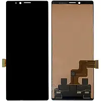 Дисплей Sony Xperia 1 (J9110) модуль в сборе (экран и сенсор) оригинал, черный (OLED)