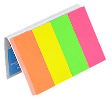 Закладки паперові з клейким шаром, 4 кол. х50арк., 20х50мм, неон, асорті7576001PL