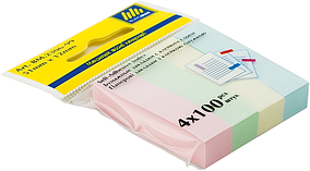 Закладки паперові 51х12мм, 4х100арк., асортіВМ.2306-99