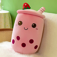 Мягкая игрушка-подушка Чай Bobba 50 см, 2 в 1 подушка-игрушка для сна, игрушка-антистресс,Розовая