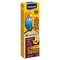 Ласощі для хвилястих папуг Vitakraft Kracker Original + Apricot & Fig 60 г / 2 шт. (абрикос та рис) l
