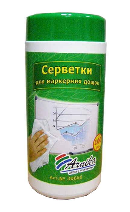 Серветки вологі для магнітно-маркерних дошок,100шт.30668