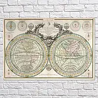 Плакат "Стародавня карта Землі, Earth Ancient Map", 41×60см