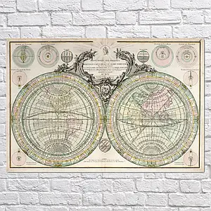 Плакат "Стародавня карта Землі, Earth Ancient Map", 41×60см