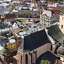 Плакат "Львів, вид на центр з висоти, Lviv", 38×60см, фото 3