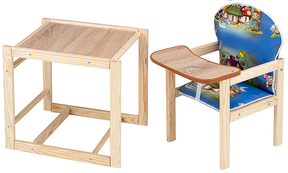 Стільчик-трансформер Наталка Зайчик-11 eko синій мишки, будиночки