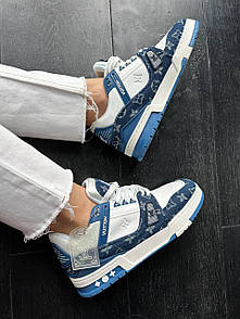 Кросівки жіночі білі Louis Vuitton Trainer White Blue (14047)