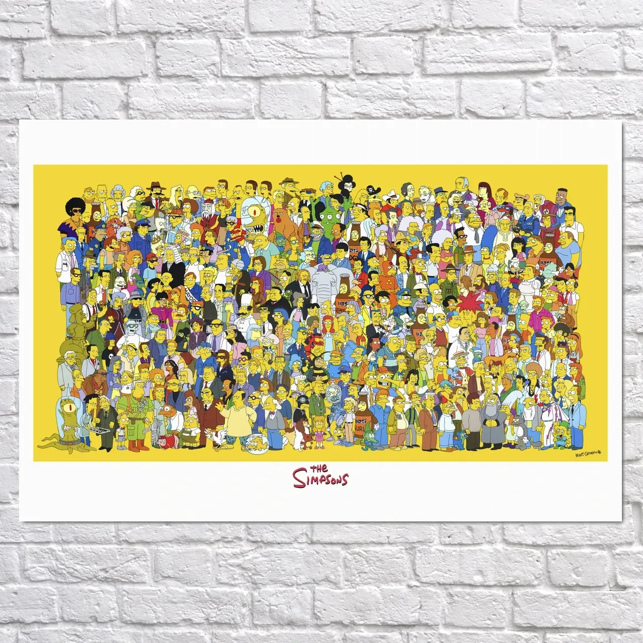Плакат "Сімпсони, всі персонажі мультфільму, Simpsons", 40×60см